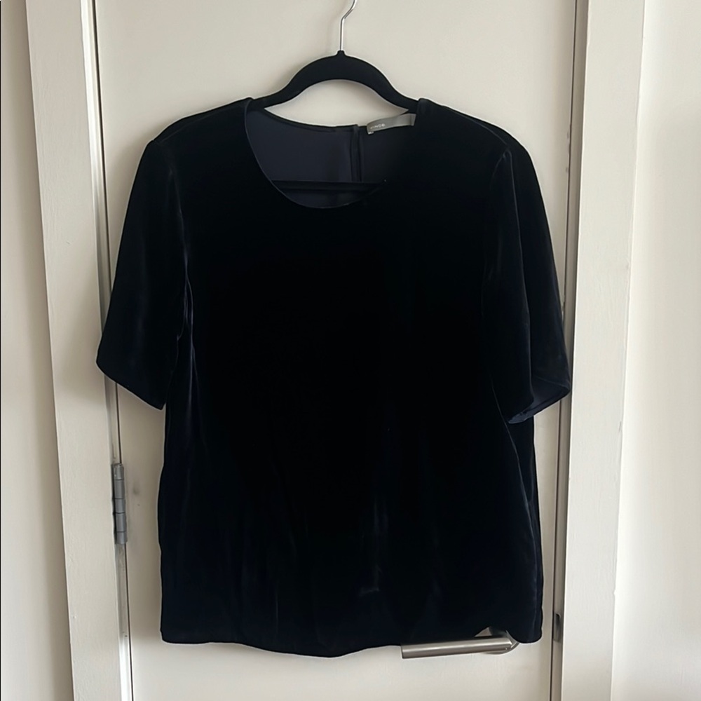 Vince Dark Blue Velvet Top